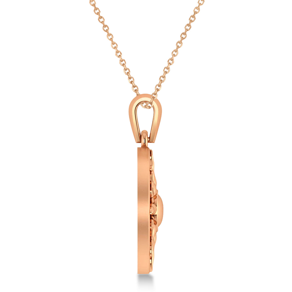 Summertime Sun Circle Pendant Necklace 14k Rose Gold