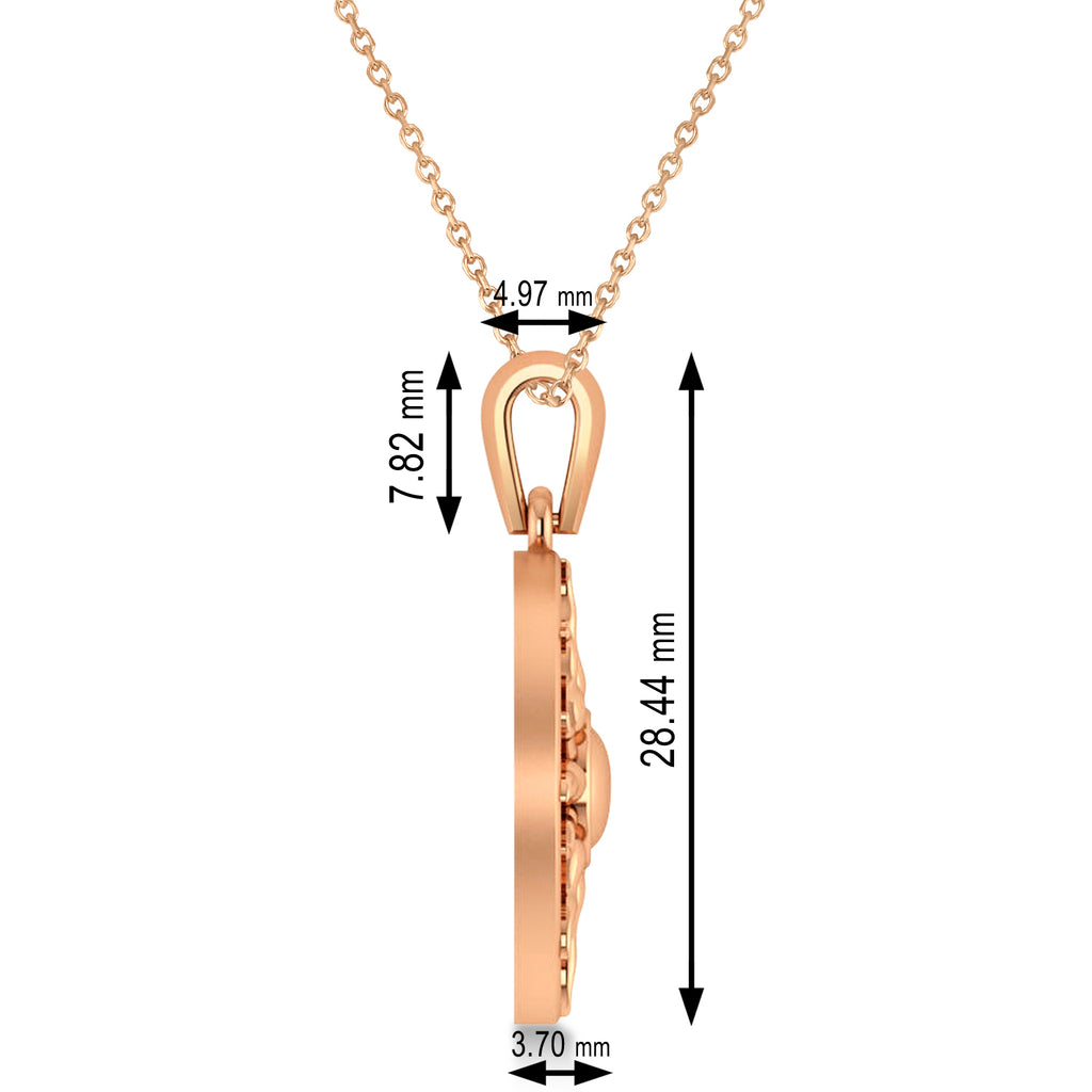 Summertime Sun Circle Pendant Necklace 14k Rose Gold