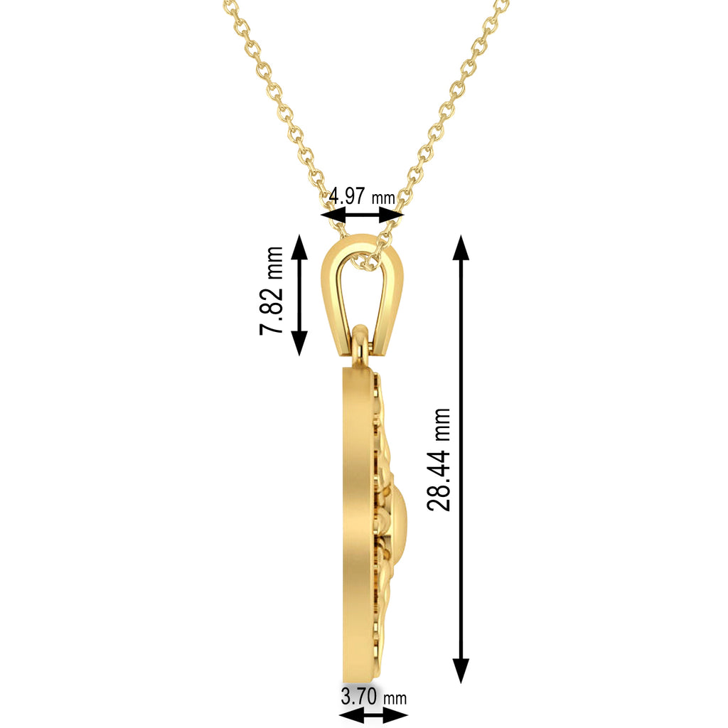 Summertime Sun Circle Pendant Necklace 14k Yellow Gold