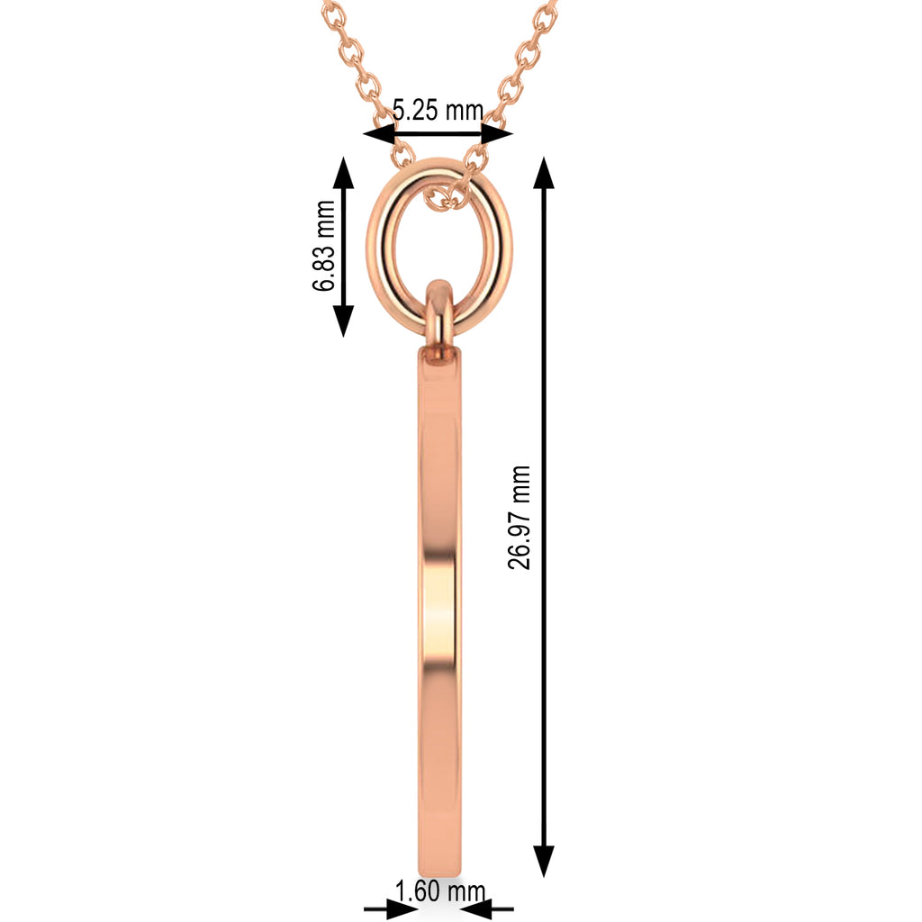 Capricorn Coin Zodiac Pendant Necklace 14k Rose Gold