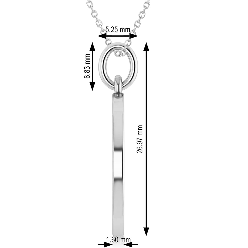 Aquarius Coin Zodiac Pendant Necklace 14k White Gold