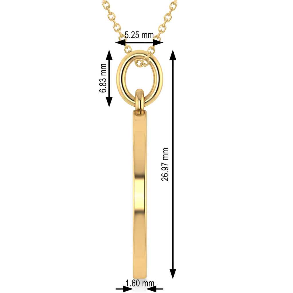 Libra Coin Zodiac Pendant Necklace 14k Yellow Gold