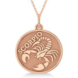 Scorpio Coin Zodiac Pendant Necklace 14k Rose Gold