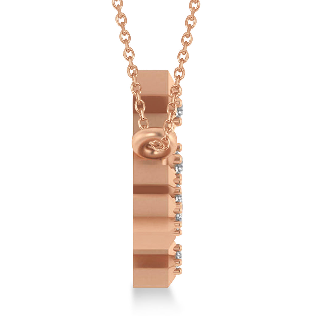Diamond Aries Zodiac Constellation Star Necklace 14k Rose Gold (0.07ct)