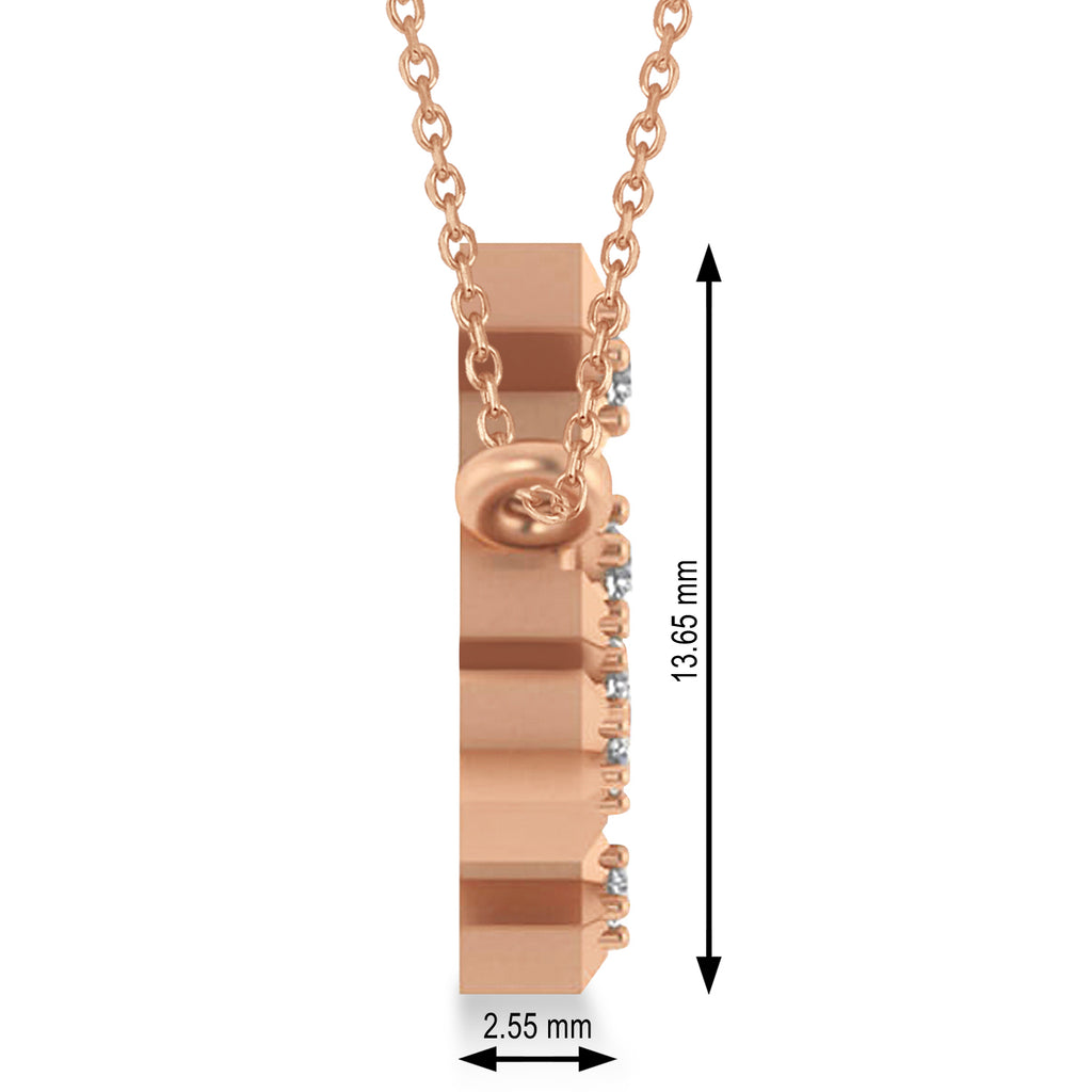 Diamond Aries Zodiac Constellation Star Necklace 14k Rose Gold (0.07ct)