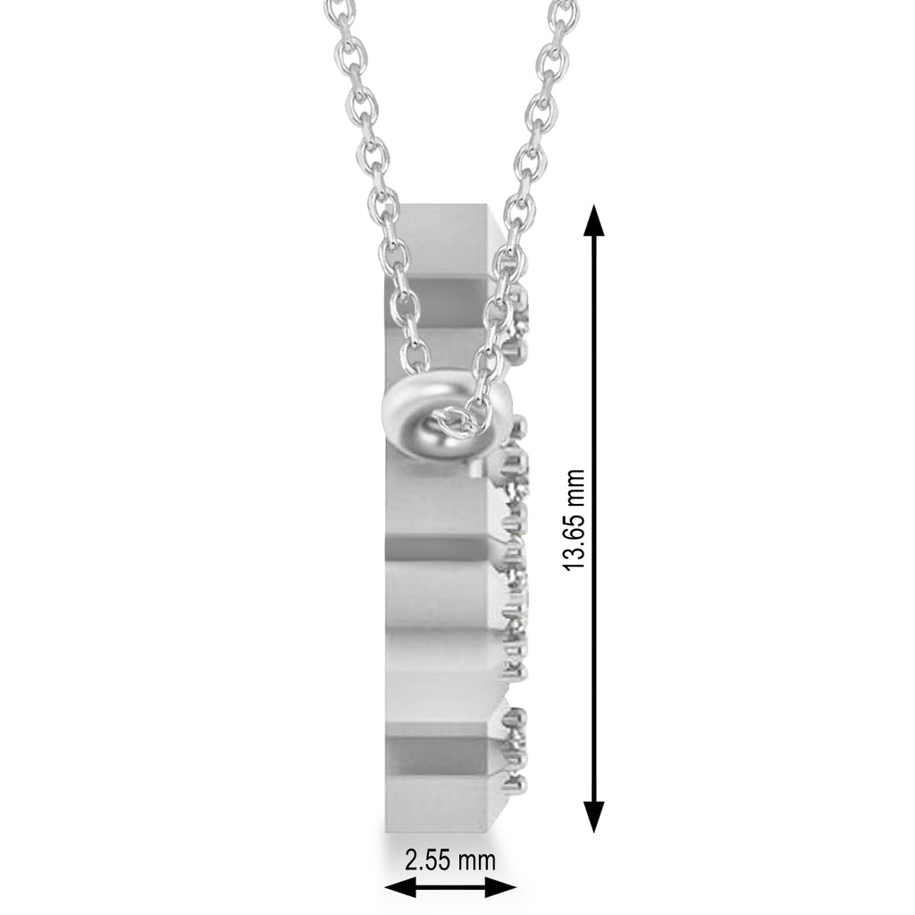 Diamond Aries Zodiac Constellation Star Necklace 14k White Gold (0.07ct)