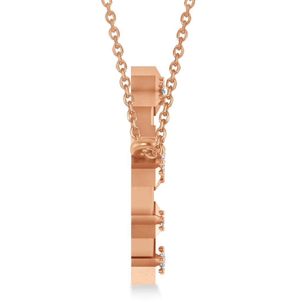 Diamond Capricorn Zodiac Constellation Star Necklace 14k Rose Gold (0.11ct)