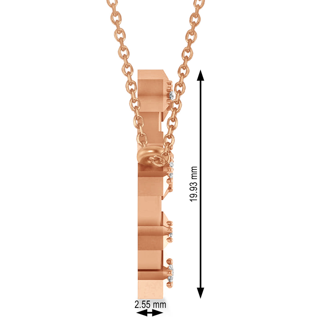 Diamond Capricorn Zodiac Constellation Star Necklace 14k Rose Gold (0.11ct)