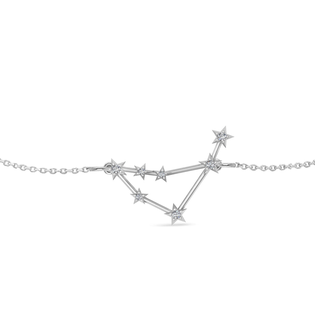 Diamond Capricorn Zodiac Constellation Star Bracelet 14k White Gold (0.11ct)