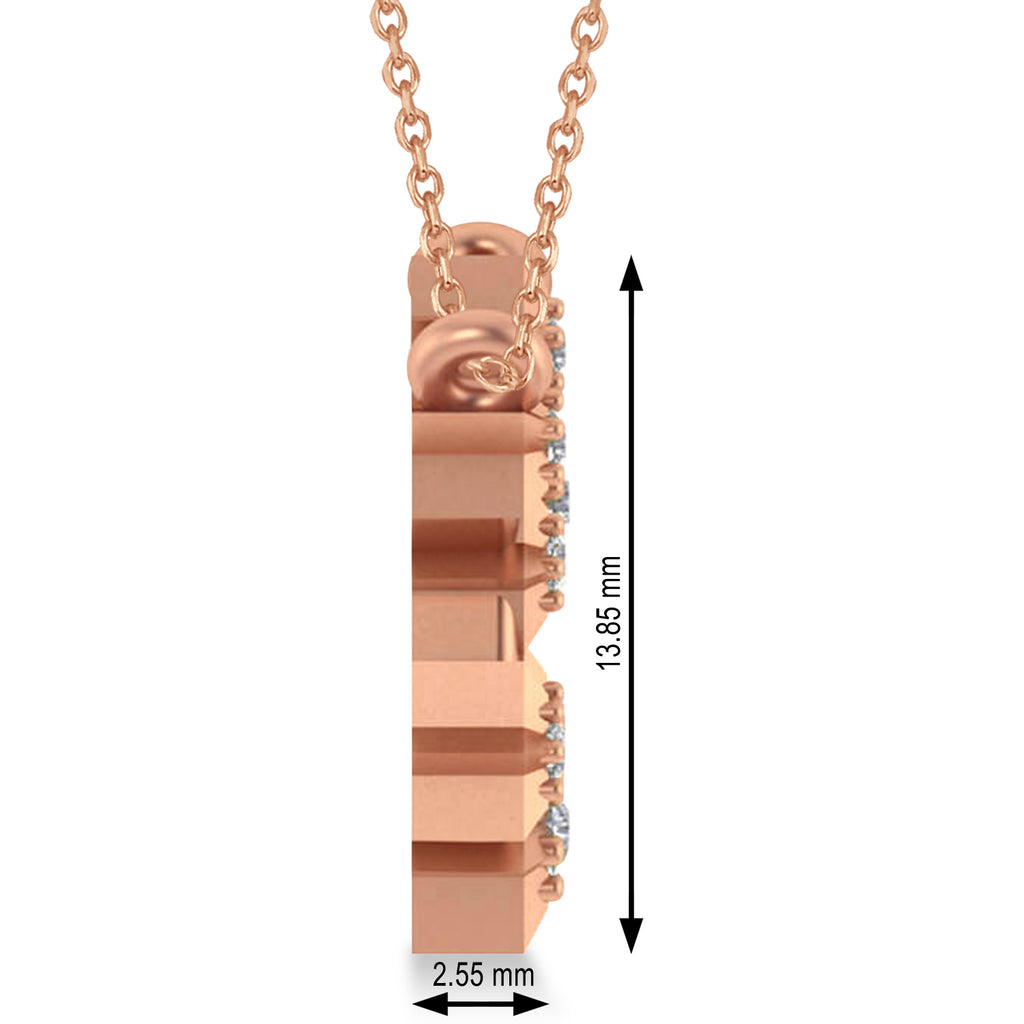 Diamond Aquarius Zodiac Constellation Star Necklace 14k Rose Gold (0.9 ct)