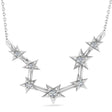 Diamond Aquarius Zodiac Constellation Star Necklace 14k White Gold (0.09ct)
