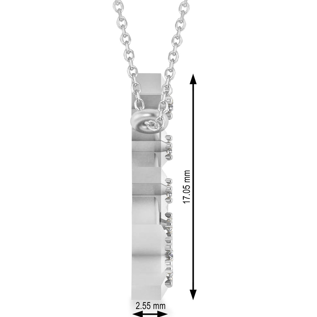 Diamond Pisces Zodiac Constellation Star Necklace 14k White Gold (0.10 ct)
