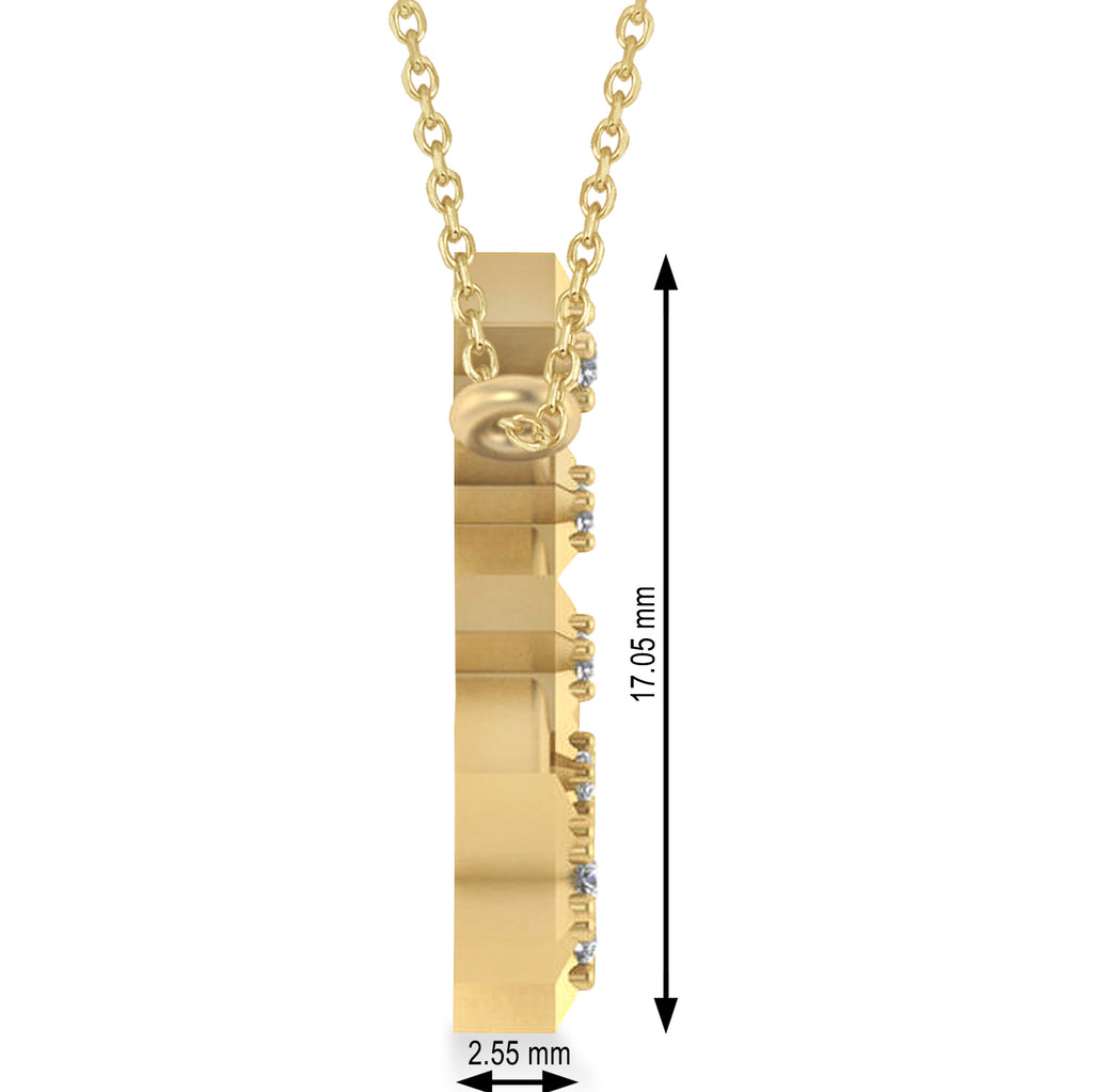 Diamond Pisces Zodiac Constellation Star Necklace 14k Yellow Gold (0.10 ct)