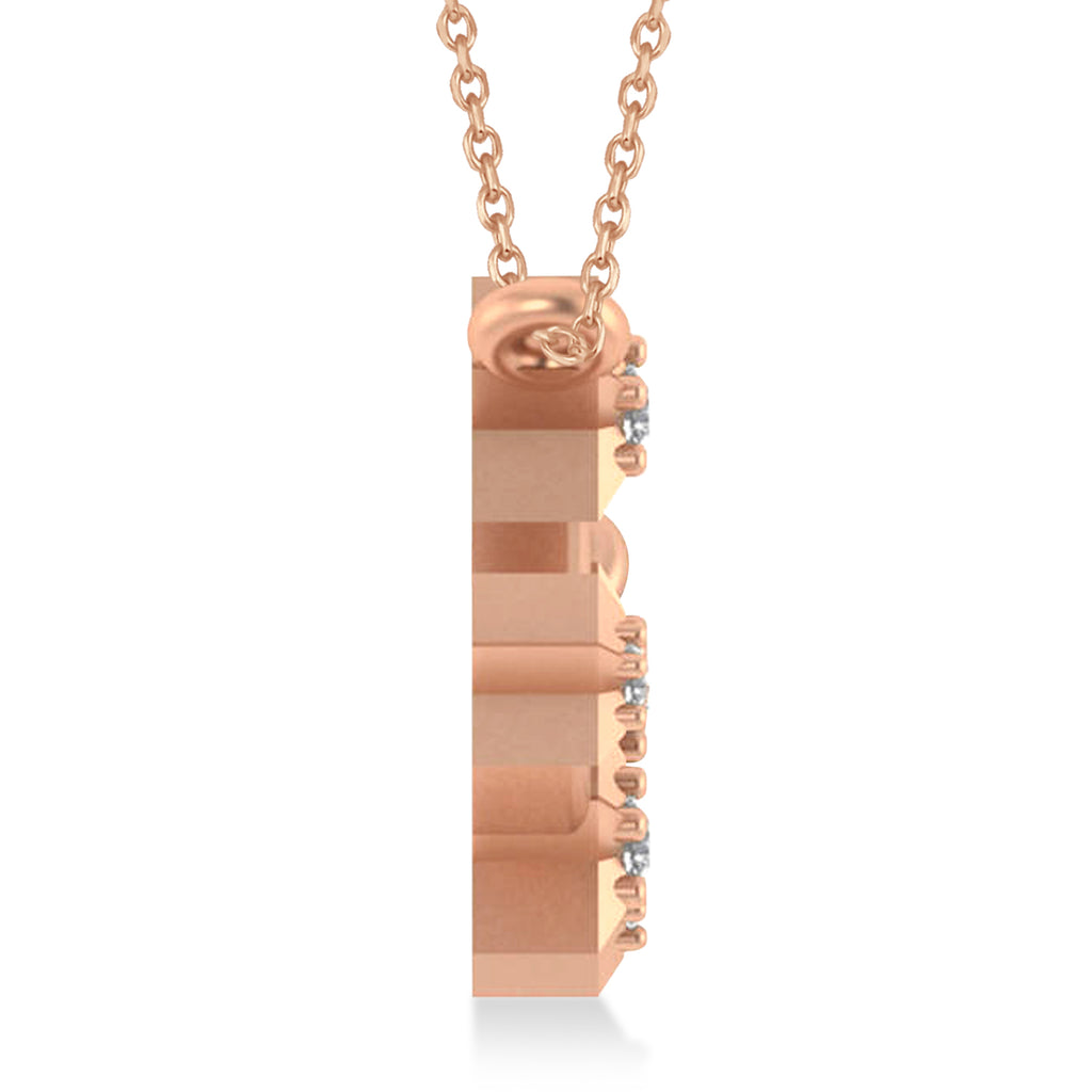 Diamond Taurus Zodiac Constellation Star Necklace 14k Rose Gold (0.07ct)