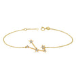 Diamond Taurus Zodiac Constellation Star Bracelet 14k Yellow Gold (0.07ct)