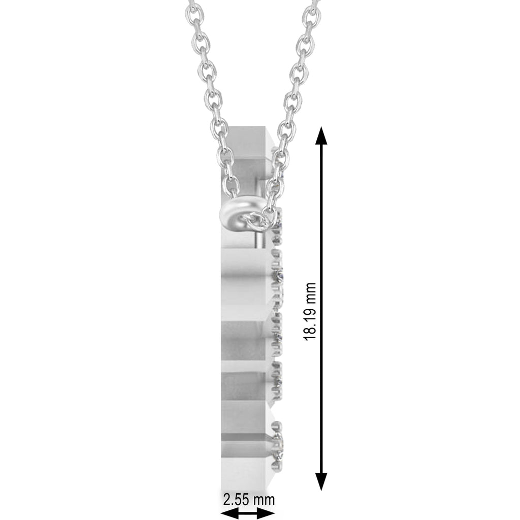 Diamond Gemini Zodiac Constellation Star Necklace 14k White Gold (0.12ct)