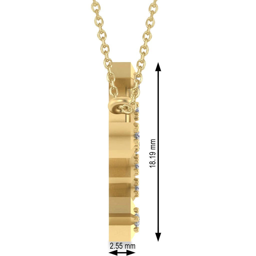 Diamond Gemini Zodiac Constellation Star Necklace 14k Yellow Gold (0.12ct)