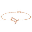 Diamond Gemini Zodiac Constellation Star Bracelet 14k Rose Gold (0.12ct)