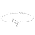 Diamond Gemini Zodiac Constellation Star Bracelet 14k White Gold (0.12ct)