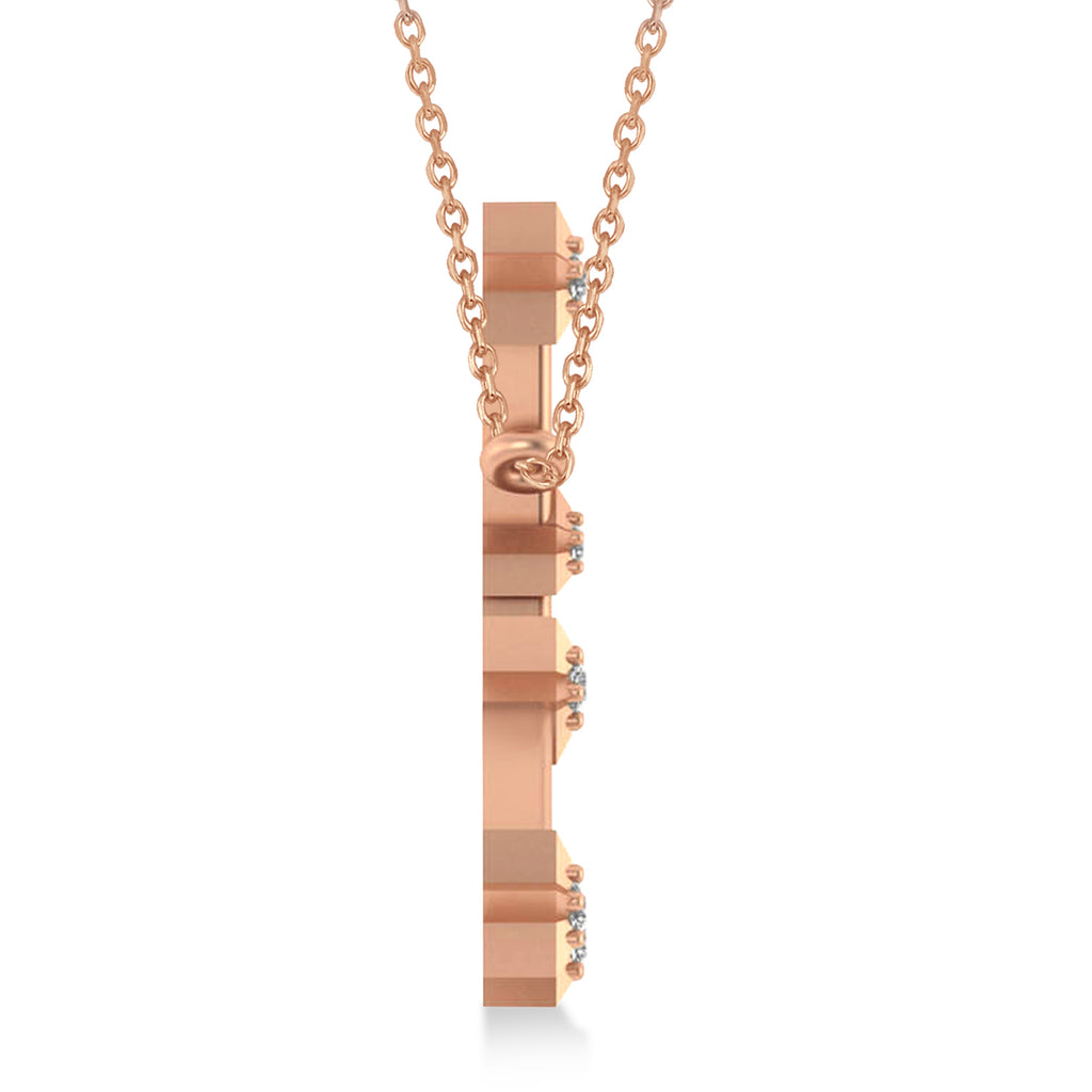 Diamond Cancer Zodiac Constellation Star Necklace 14k Rose Gold (0.09ct)