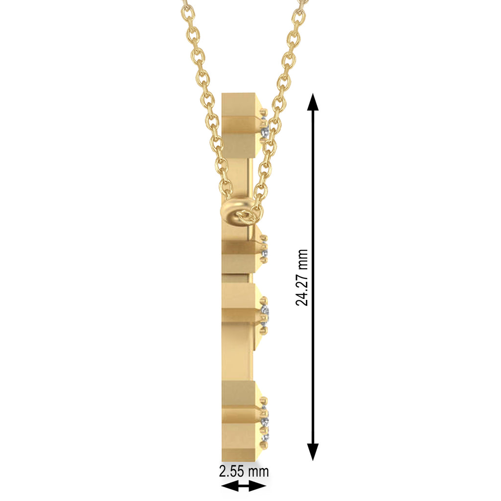 Diamond Cancer Zodiac Constellation Star Necklace 14k Yellow Gold (0.09ct)