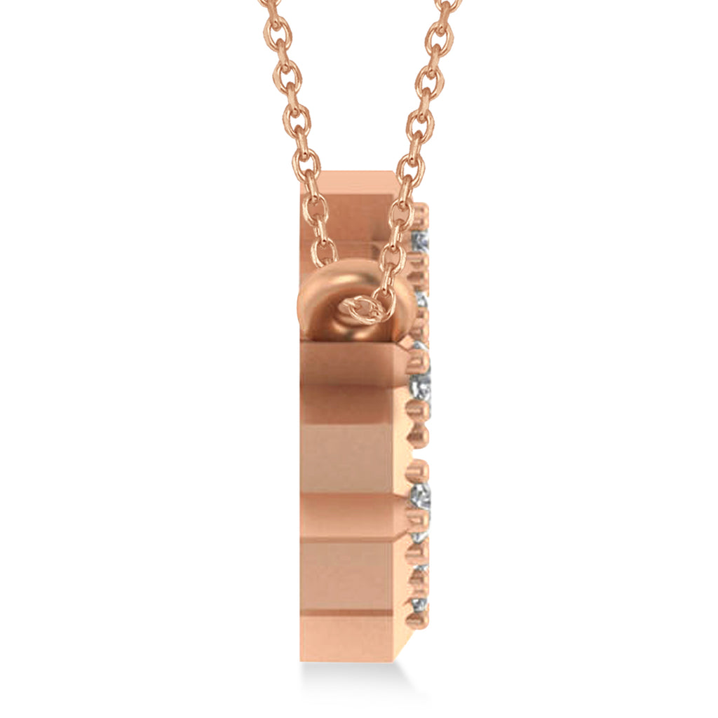 Diamond Leo Zodiac Constellation Star Necklace 14k Rose Gold (0.10ct)