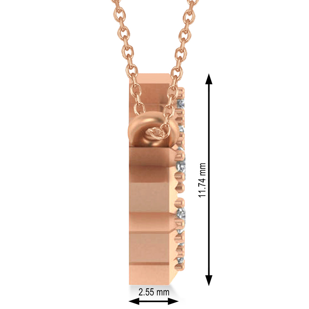 Diamond Leo Zodiac Constellation Star Necklace 14k Rose Gold (0.10ct)