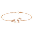 Diamond Leo Zodiac Constellation Star Bracelet 14k Rose Gold (0.10ct)
