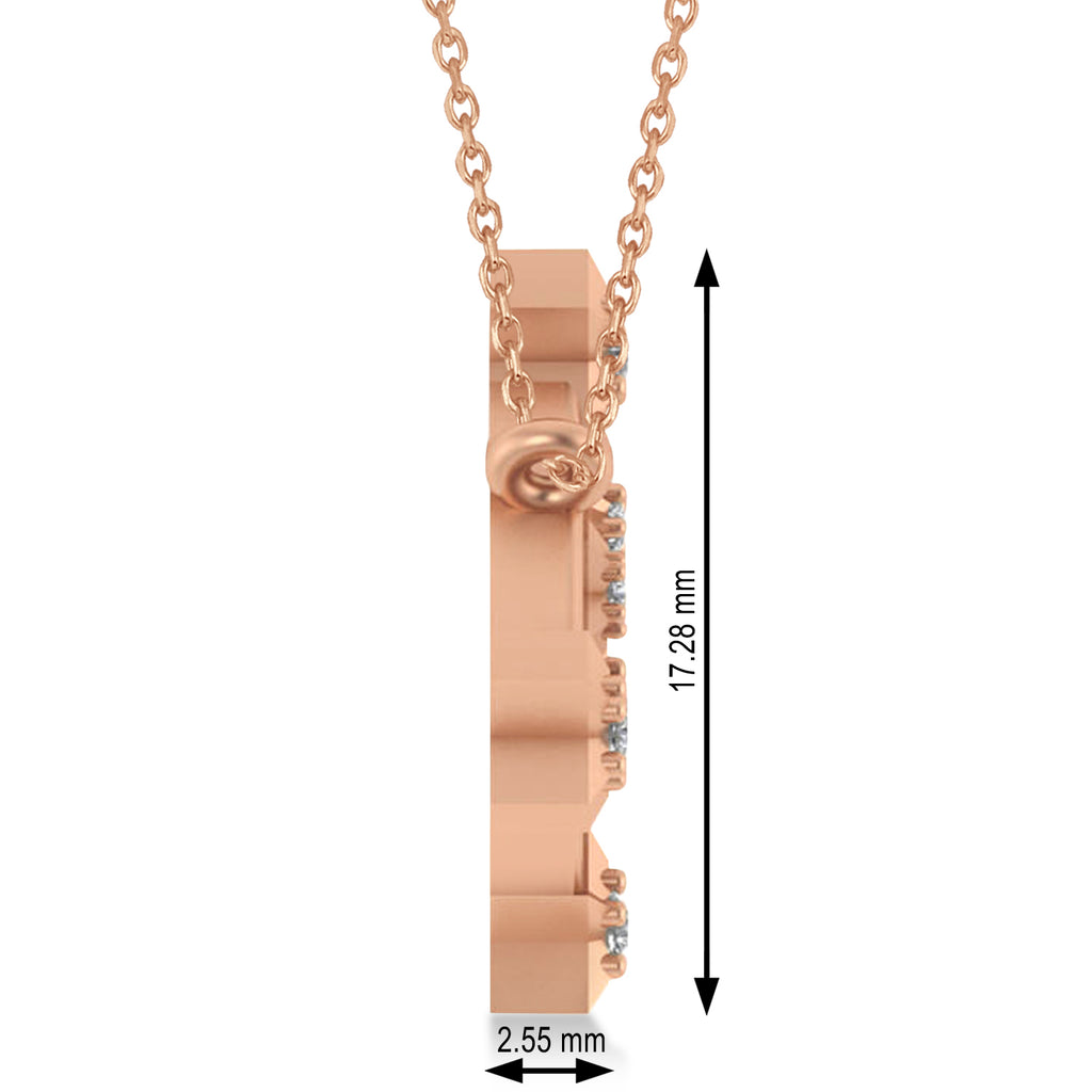 Diamond Virgo Zodiac Constellation Star Necklace 14k Rose Gold (0.11ct)