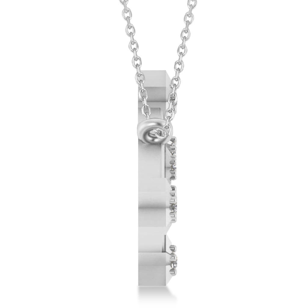 Diamond Virgo Zodiac Constellation Star Necklace 14k White Gold (0.11ct)