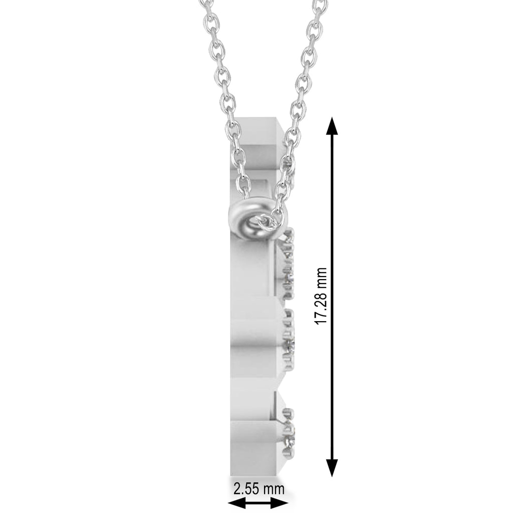 Diamond Virgo Zodiac Constellation Star Necklace 14k White Gold (0.11ct)