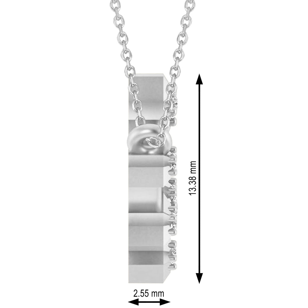 Diamond Libra Zodiac Constellation Star Necklace 14k White Gold (0.08ct)