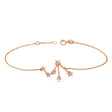 Diamond Libra Zodiac Constellation Star Bracelet 14k Rose Gold (0.08ct)