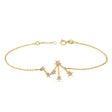 Diamond Libra Zodiac Constellation Star Bracelet 14k Yellow Gold (0.08ct)
