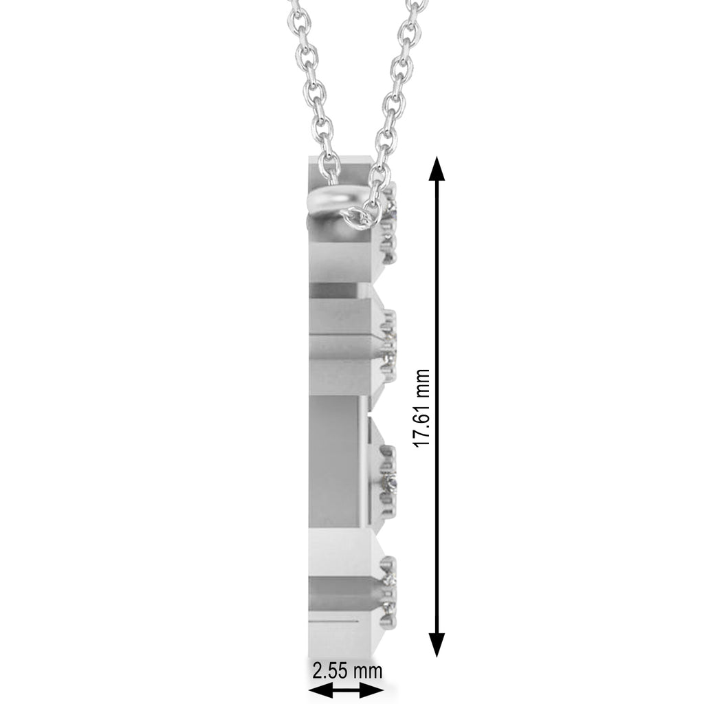 Diamond Sagittarius Zodiac Constellation Star Necklace 14k White Gold (0.11ct)