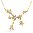Diamond Sagittarius Zodiac Constellation Star Necklace 14k Yellow Gold (0.11ct)