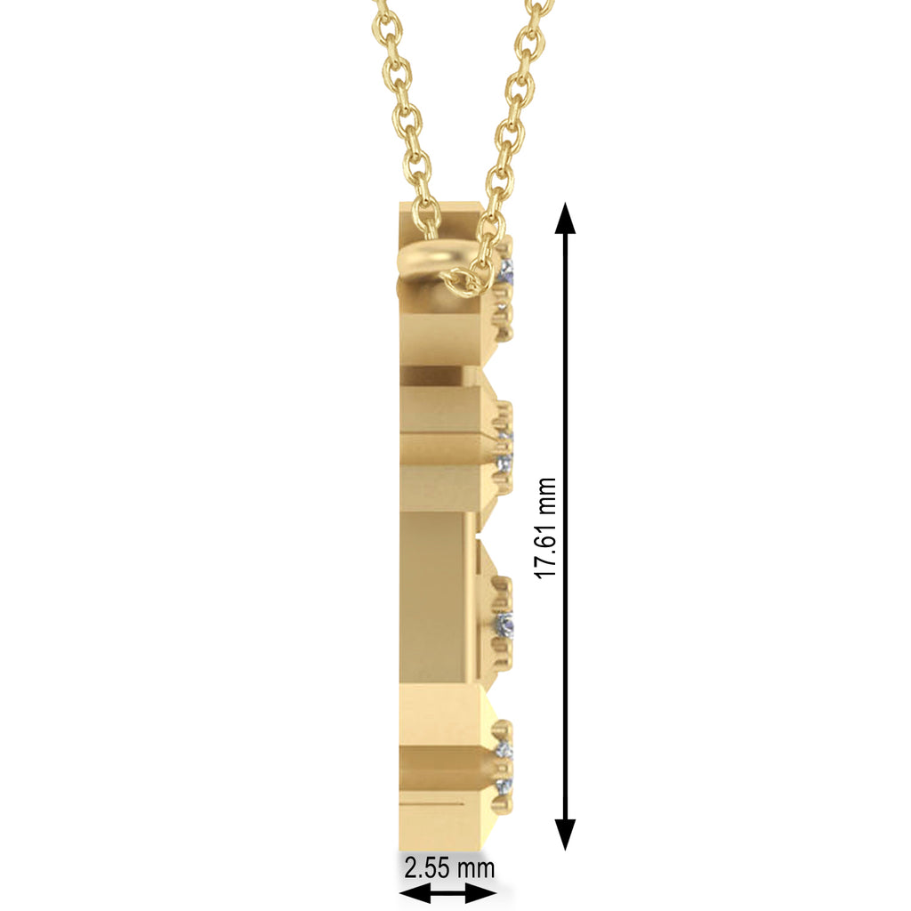 Diamond Sagittarius Zodiac Constellation Star Necklace 14k Yellow Gold (0.11ct)