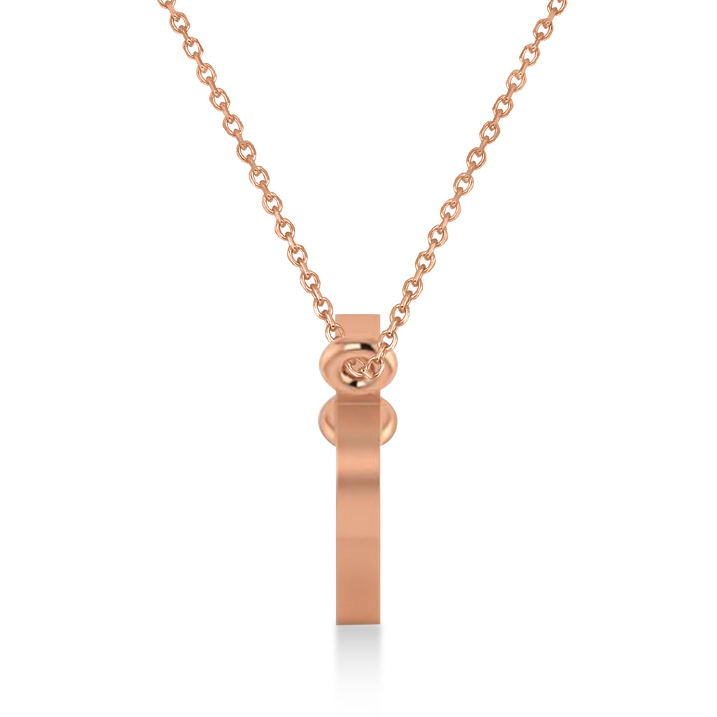 Capricorn Zodiac Text Pendant Necklace 14k Rose Gold