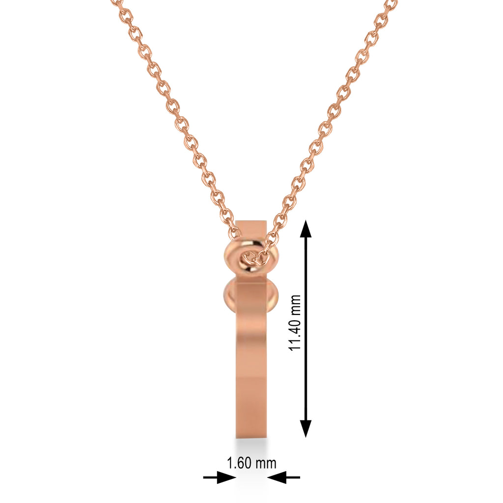 Capricorn Zodiac Text Pendant Necklace 14k Rose Gold