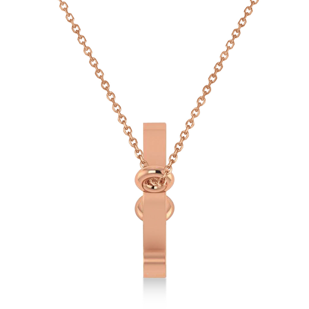 Pisces Zodiac Text Pendant Necklace 14k Rose Gold