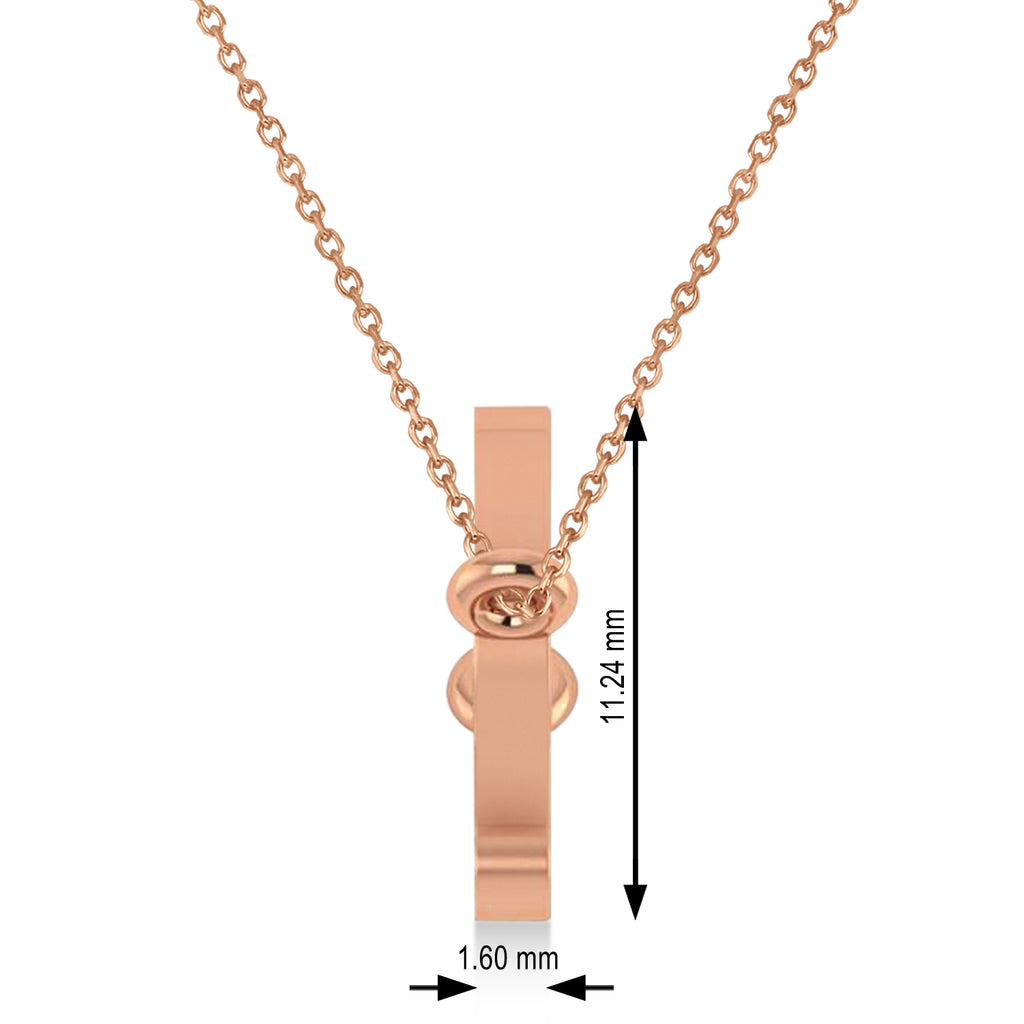 Pisces Zodiac Text Pendant Necklace 14k Rose Gold