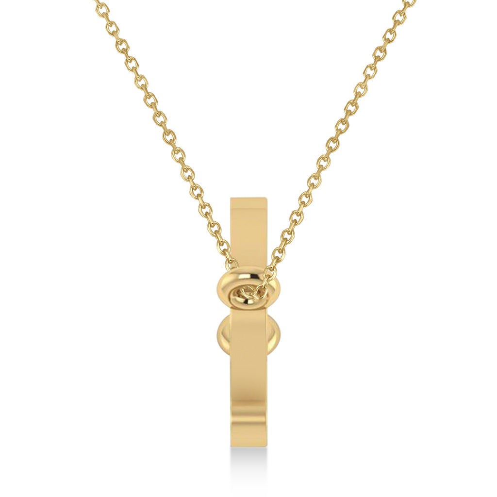 Pisces Zodiac Text Pendant Necklace 14k Yellow Gold