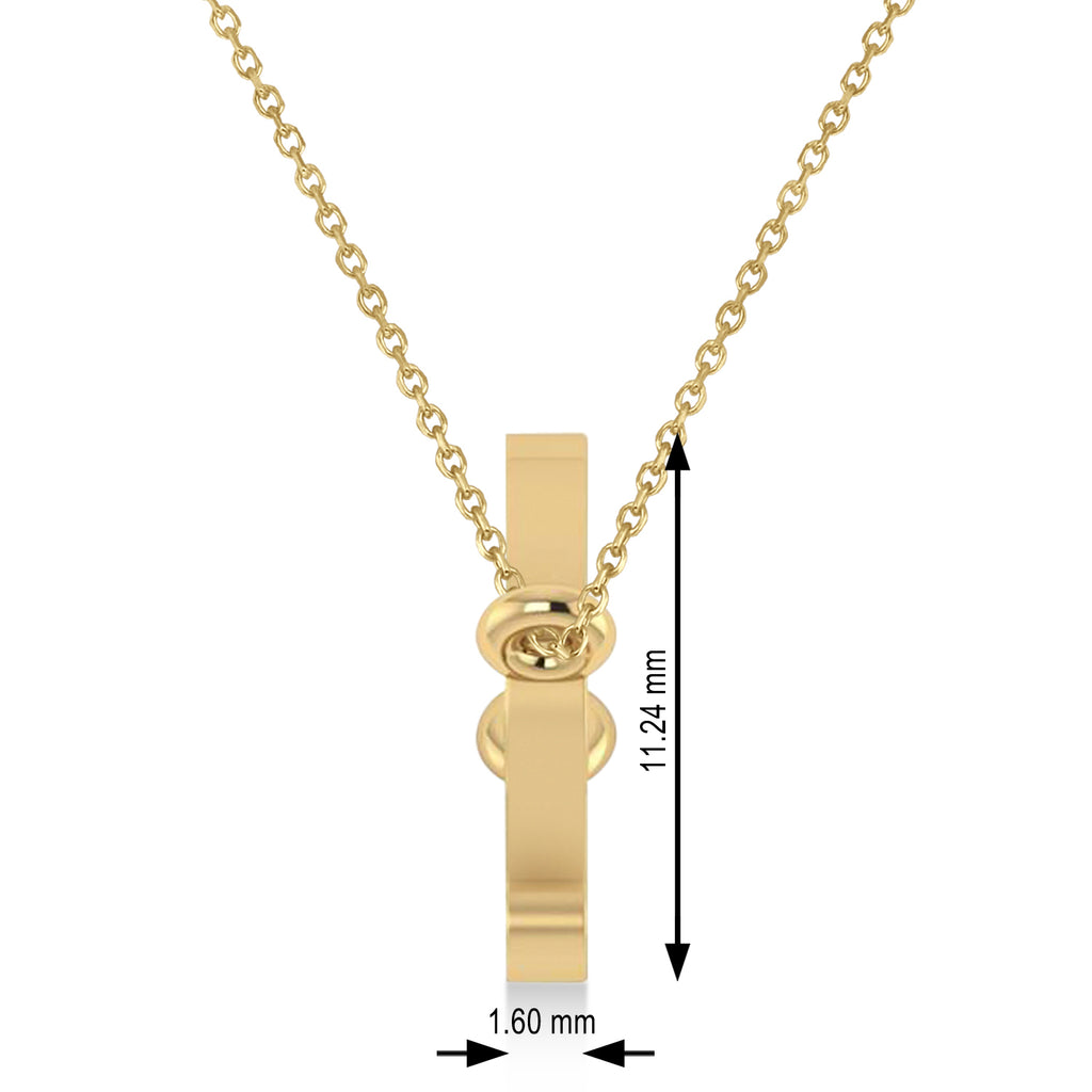 Pisces Zodiac Text Pendant Necklace 14k Yellow Gold
