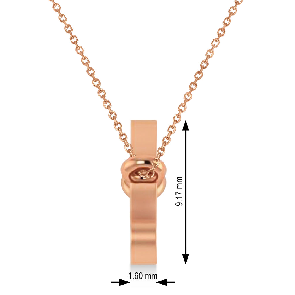 Taurus Zodiac Text Pendant Necklace 14k Rose Gold