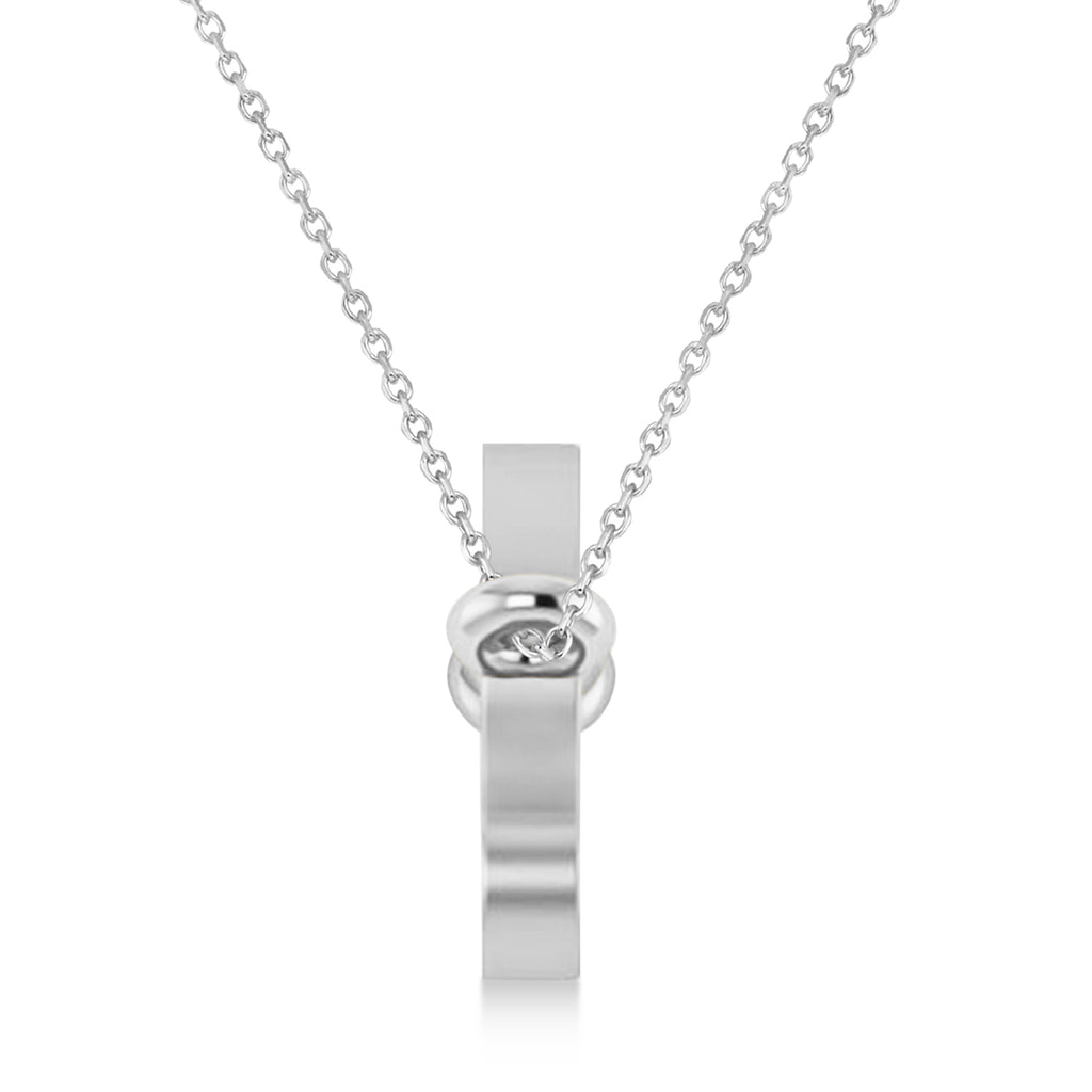 Taurus Zodiac Text Pendant Necklace 14k White Gold