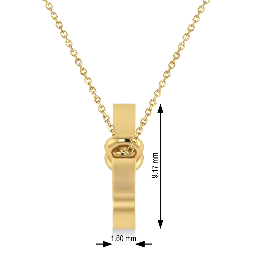 Taurus Zodiac Text Pendant Necklace 14k Yellow Gold