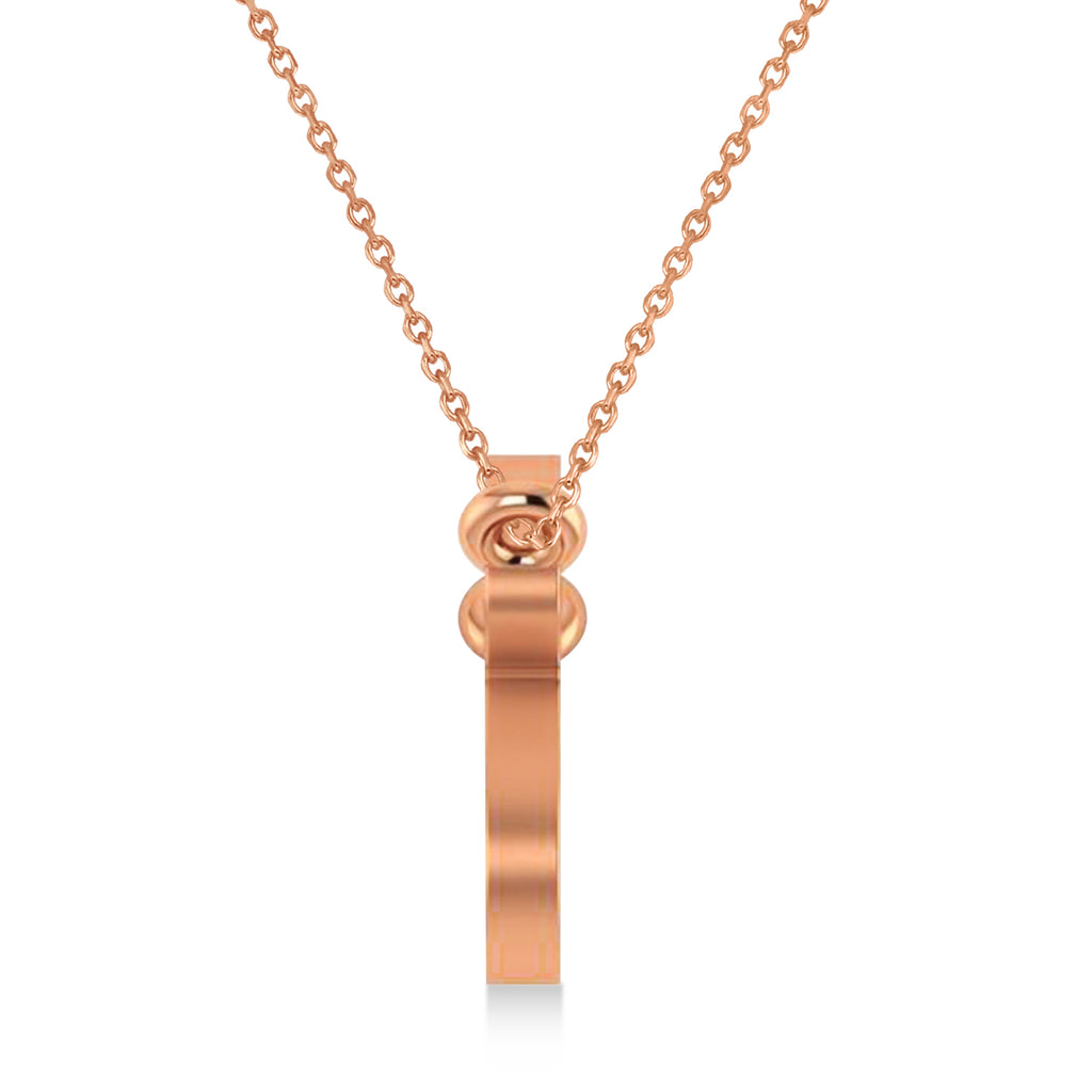 Gemini Zodiac Text Pendant Necklace 14k Rose Gold