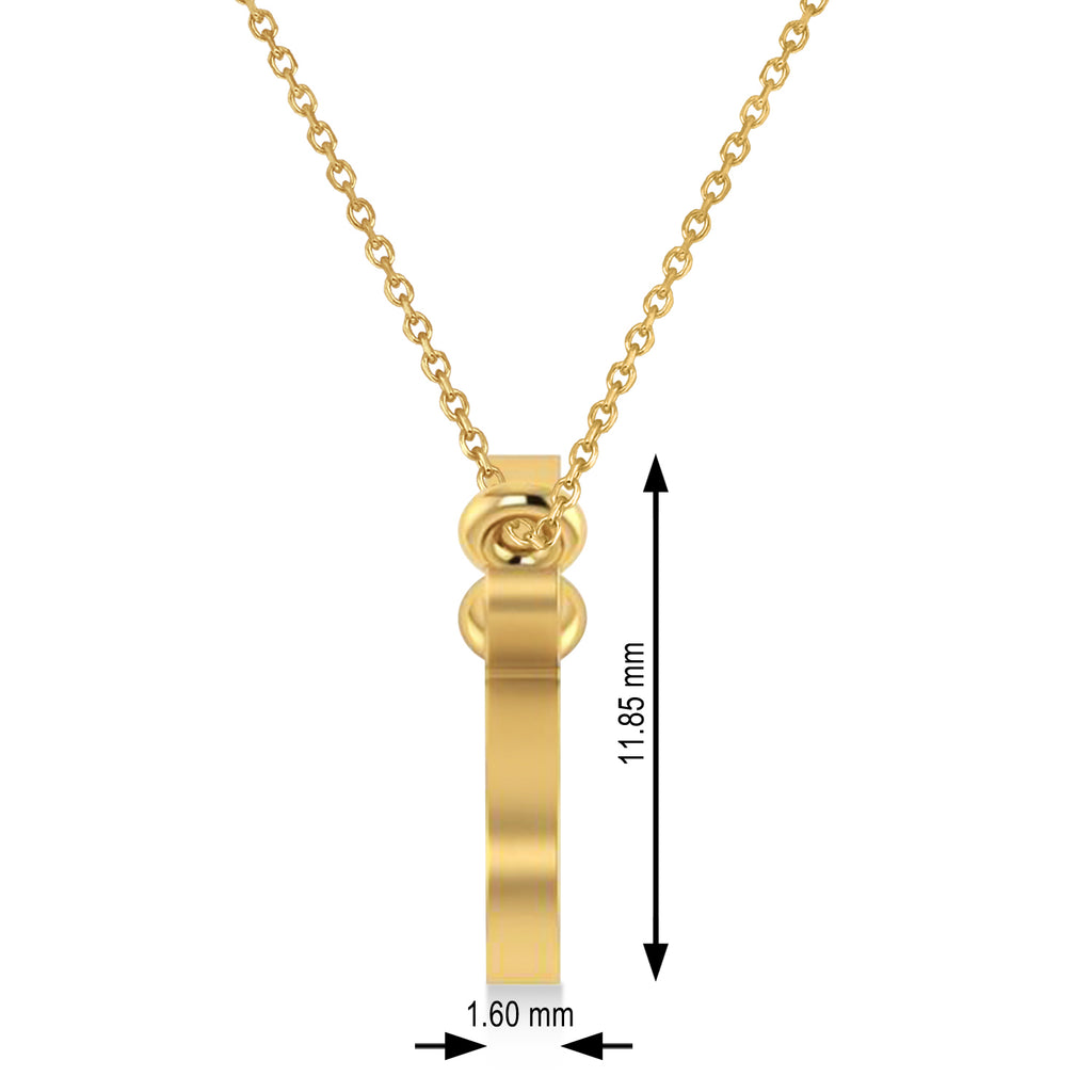 Gemini Zodiac Text Pendant Necklace 14k Yellow Gold