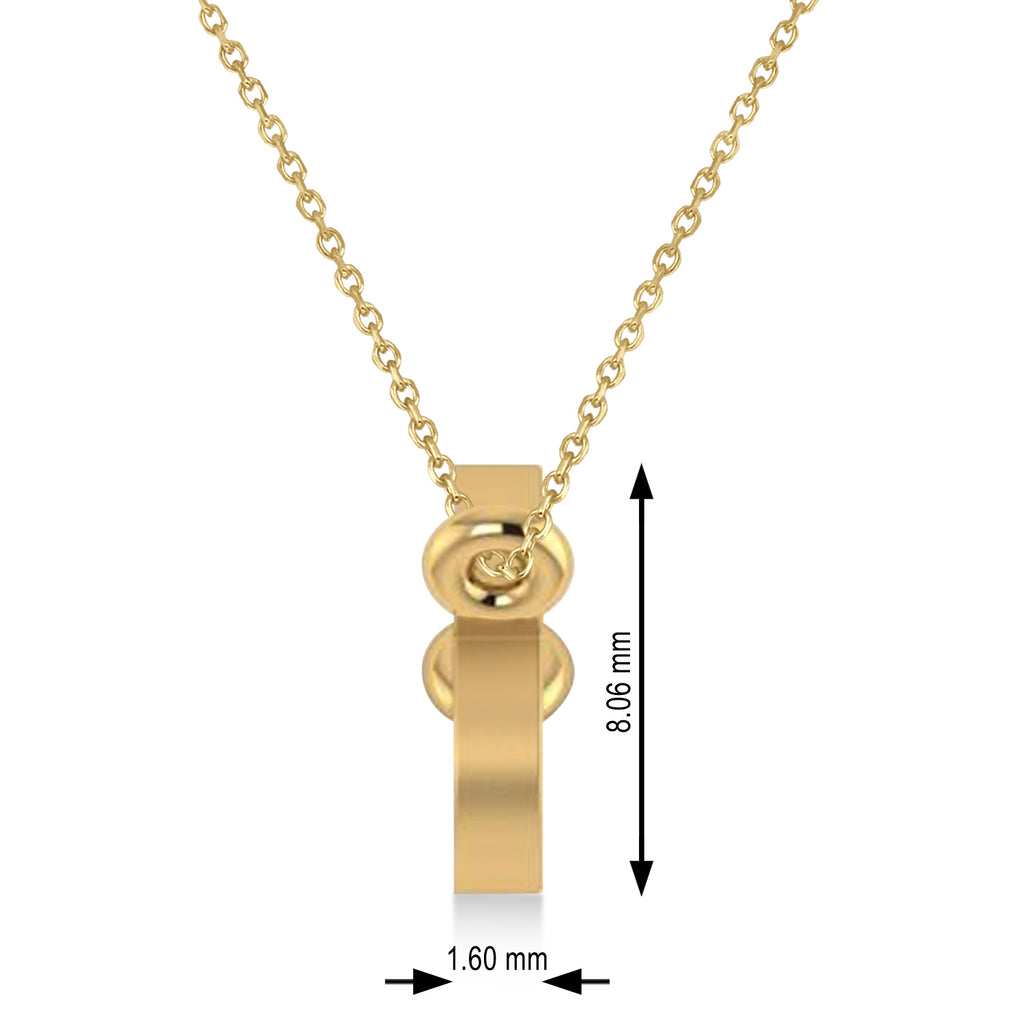 Cancer Zodiac Text Pendant Necklace 14k Yellow Gold