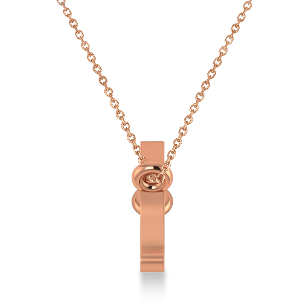 Leo Zodiac Text Pendant Necklace 14k Rose Gold